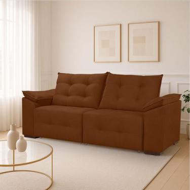 Imagem de Sofá Rayssa Reclinável Confortável Reforçado Veludo Premium - Los Herm