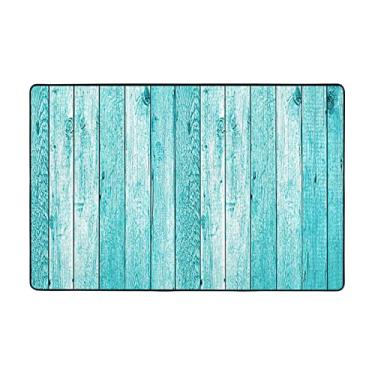 Imagem de Zeraoke Tapetes de área de tábuas de madeira para sala de estar de 1,2 x 1,8 m, tapete macio e moderno, tapetes felpudos antiderrapantes para decoração de casa, tapete lavável para quarto, jantar,