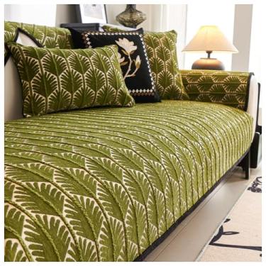 Imagem de SPXMQSS Capa de sofá para seções, capas antiderrapantes para sofás, capa universal em forma de L, capa de sofá de chenille macio 1/2/3/4 lugares P 90 x 180 cm