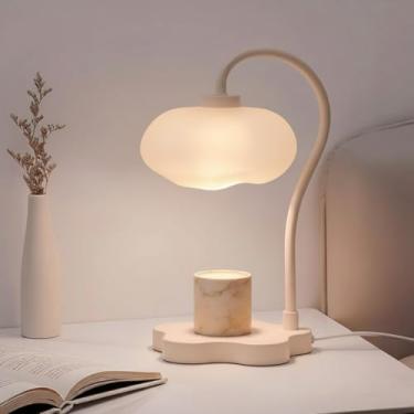 Imagem de Candeeiro de vela de Natal com temporizador regulador, linda lâmpada de aquecimento de nuvens, luz ajustável para derretimento de cera, mesa de cabeceira, luz de cera perfumada para quarto, casa
