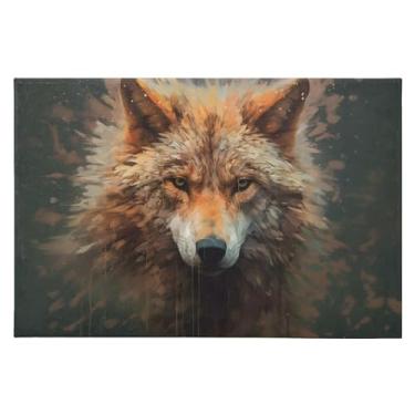 Imagem de CEBUGI Tapete de área 60 x 90 cm macio lavável tapete antiderrapante com suporte de borracha tapetes de área de lobo para sala de estar, quarto, decoração de casa