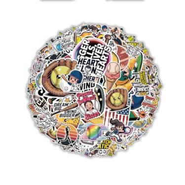 Imagem de Pacote de 60 adesivos de softball para jogadores, treinadores e fãs, decalques de vinil esportivos engraçados com citações e designs para garrafas de água, laptops, capacetes, diários e carros