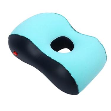 Imagem de Asixxsix Travesseiro Rosquinha para Dor No Cóccix Almofada Inflável para Pescoço e Bunda para Dormir Hemorróidas Feridas na Cama Alívio de Pressão Sentado Portátil Leve para Escritório (Azul)