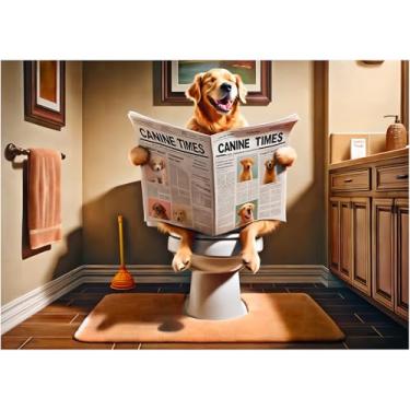 Imagem de Rocorose Quebra-cabeça 1000 peças, qualidade HD, jogos engraçados de cachorro com pôster requintado, quebra-cabeças de animais desafiadores para a noite de jogos de Natal em família