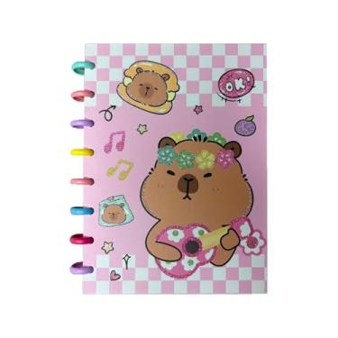 Imagem de Caderno de Disco Capa Capivara, com elástico, 14,5cmx21cm - 80 folhas (1)