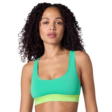 Imagem de Calvin Klein Sutiã feminino de algodão moderno This is Love, Verde-água, M