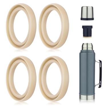 Imagem de Gaxetas de substituição de silicone - Pacote clássico de 4: cinza, vedação de anel O para garrafa clássica V20 compatível com 1,0 litro, 2 litros
