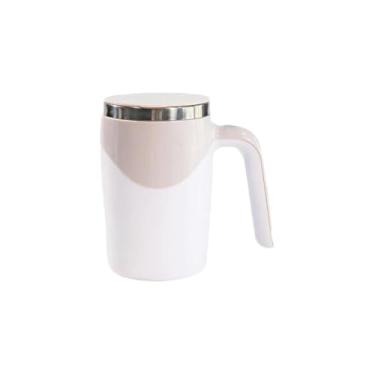 Imagem de Caneca Mixer Automática com Tampa, 380ml, Plástico ABS e Aço Inox, 14cm Diâmetro x 10.5cm Altura, Misturador Elétrico, Pilhas AA