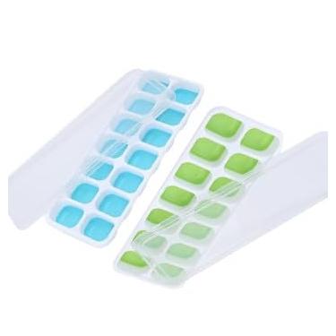 Imagem de Forma De Gelo Fundo Tampa Rígida(kit 2 (azul e verde))