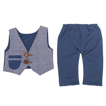 Imagem de Ainoli conjunto de roupas infantis com colete e shorts, adereços para fotografia de bebês recém-nascidos, presente para crianças (Colete + shorts)