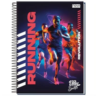 Imagem de Caderno Universitário 160 Folhas Espiral 10 Matérias Capa Dura Sports/Futebol/Natação/Bike/Esportes – Anotações, Escola, Faculdade e Escritório (Linha Premium). (Corrida)