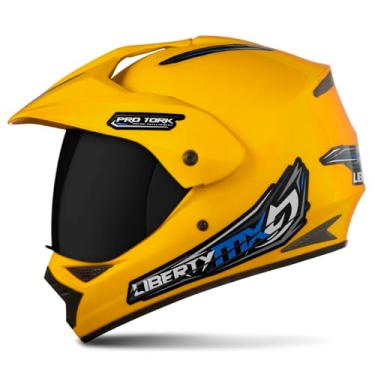 Imagem de CAPACETE FECHADO PRO TORK LIBERTY MX VISION PRO AMARELO TAM. 58 VIS. FUMÊ