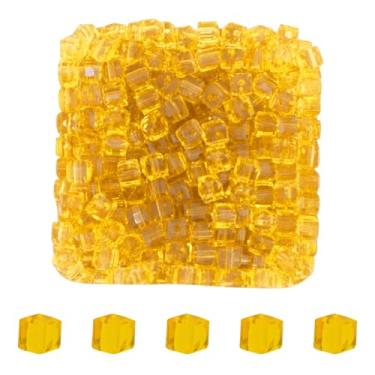 Imagem de Mandala Crafts Contas de cristal de cubo de girassol de 4 mm – 500 contas de vidro facetadas para fabricação de joias, suprimentos de contas, artesanato DIY, pulseiras, colares, brincos e contas