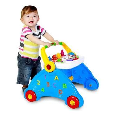 Imagem de Andador Didático Bebê Musical 4 Em 1 Azul Poliplac