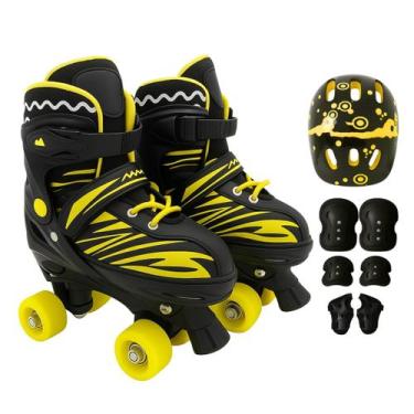 Imagem de Patins Infantil Roller 4 Rodas + Capacete Proteção Ajustável - ATITUDE