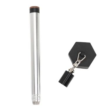 Imagem de Suporte de giz para taco de sinuca com pontas e capa Caneta de giz de metal para reparo de ponta de bastão de bilhar Construção durável em alumínio e plástico Acessório essencial (Hexagonal)