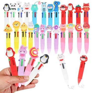 Imagem de Zhirlyn Mini canetas multicoloridas em uma canetas divertidas 4 em 1 a granel para crianças, caneta esferográfica kawaii legal para aniversários, sala de aula, presentes para estudantes e professores