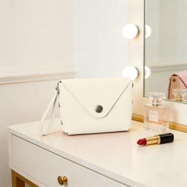 Imagem de Porta-moedas, mini carteira, porta-moedas reversível de duas cores comporta chaves, moedas soltas e muito mais., Branco, Minimalismo moderno