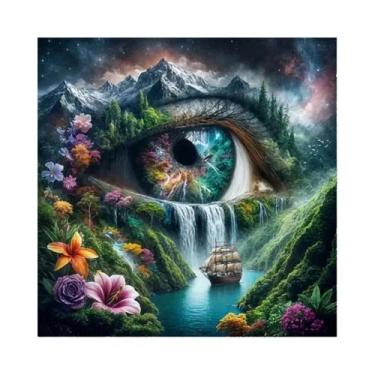 Imagem de Mosaico De Diamante DIY Retrato De Olhos Ponto Cruz Paisagem Abstrata 