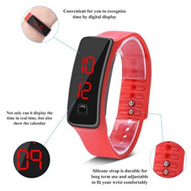 Imagem de Generic Relógio de Pulso LED, Relógio de Pulso Com Display Eletrônico, Digital Esportivo Com Mostrador de 12 Horas para Mulheres e Homens (Vermelho)
