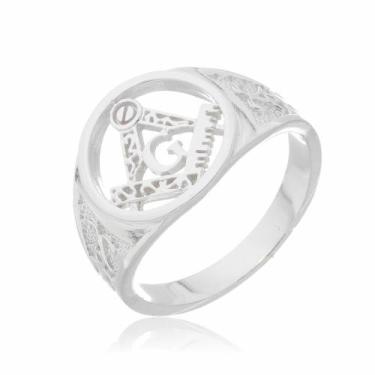 Imagem de Anel Maçonaria Prata 925 Kl Entrega Imediata Mod 04, 35