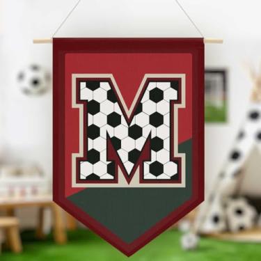 Imagem de Faixa de lona de parede suspensa de futebol, faixa de lona pendurada com alfabeto, decoração de arte de parede para sala de estar, quarto, Copa do Mundo FIFA Jersey futebol futebol entusiastas