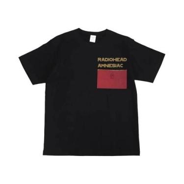 Imagem de Radiohead Rock Band Print American Street Hip Hop Vintage Preto Camise