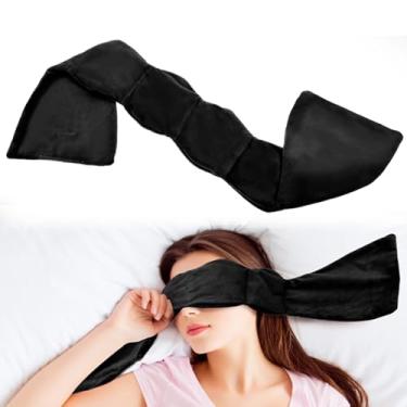 Imagem de Máscara de dormir ponderada com blecaute para os olhos máscara ponderada para sono profundo ultra macia uso dupla face bloqueador máscaras para dormir adequadas para cochilar, relaxar e viajar durante