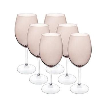 Imagem de Conjunto de Taças para Água Bohemia Gastro 580ml Fumê - 6 Peças