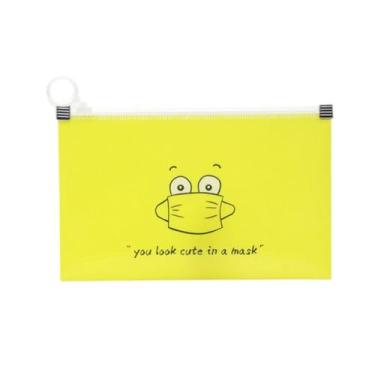 Imagem de 1 bolsa de proteção de máscara moderna portátil com suporte de máscara facial caixa de armazenamento de máscara protetora (amarelo)