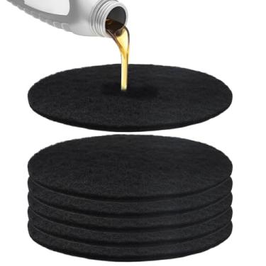 Imagem de KKYOYRE Conjunto de 6 peças de almofada de drenagem de óleo redonda de 55 cm, tapete resistente ao calor, sem respingos, acessórios de troca de óleo para mecânicos, bandeja de drenagem de ajuste