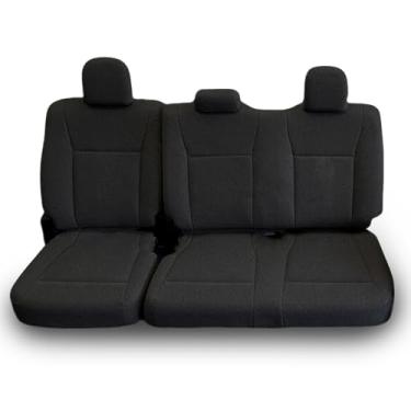 Imagem de runfider Capas de assento traseiro de tecido de malha composta para Ford F-150, Lightning, F-250 e F-350 Crew Cab (2015-2025), protetores de assento traseiro com capas de encosto de cabeça, fácil de