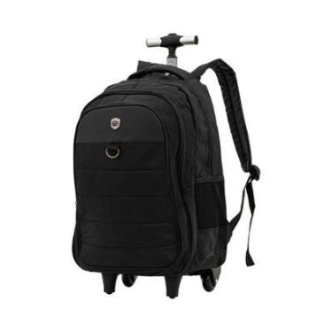 Imagem de Mochila Carrinho Preto Executiva Linhas Horizontais | Polo King-Unissex