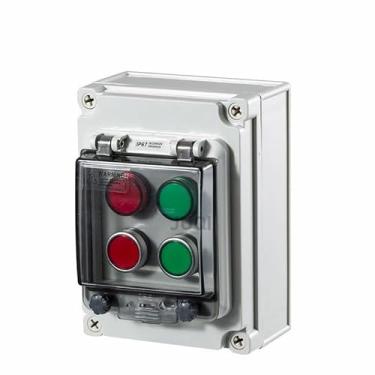 Imagem de KKFAUS Caixa de botão de botão de plástico caixa de controle de interruptor Start Stop impermeável ao ar livre capa protetora de autorredefinição industrial (444)