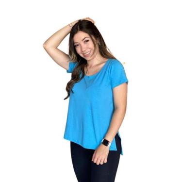 Imagem de Blusa Long Line sobre legging - Tapa Bumbum - JinkingStore, Azul, G