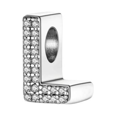 Imagem de Pingentes De Letras Em Prata Esterlina 925 Para Mulheres, Contas Brilh