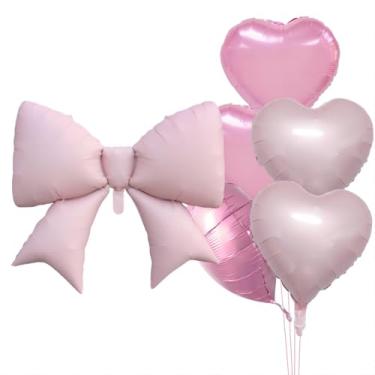 Imagem de Balões grandes com números de arco e coração, balão de hélio para decoração de festa de chá de bebê - rosa