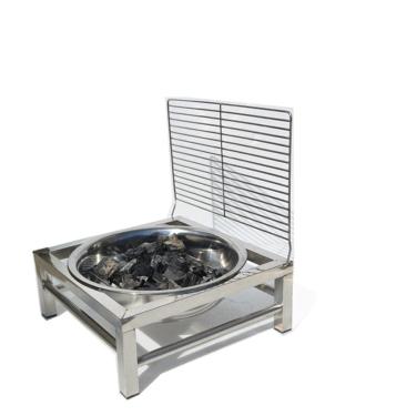 Imagem de CGKs6anmU Braseiro ao ar livre churrasco doméstico braseiro carvão braseiro fogão a carvão aço inoxidável bacia de carvão para exterior (cor: prata, tamanho: 15 x 38 cm) (prata 15 x 38 cm)