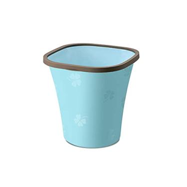 Imagem de pcagfaajmh Cesto de lixo de cozinhas caixote de lixo para quarto, banheiro, escritório, cozinha, casa (Capacidade: 15L Cor: Azul) (Azul 15L)