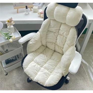 Imagem de Almofada para cadeira de escritório com encosto alto e almofada removível, confortável e com efeito de balanço, ideal para escritório, casa, cozinha e estudantes.