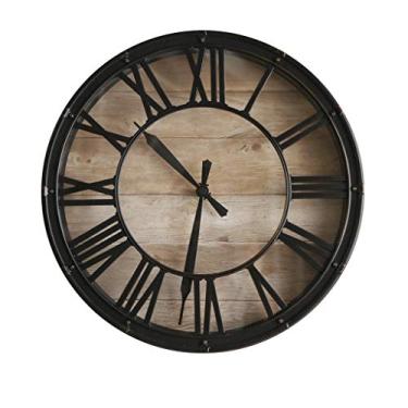 Imagem de AkosOL Relógio retrô criativo de metal e algarismos romanos 38 cm vento industrial decoração de interiores tabelas de parede para decoração de sala de estar eficiência