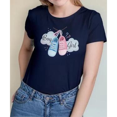 Imagem de Camiseta Camisa Adulto Feminina Masculina Algodão Chá Revelação Boy ou