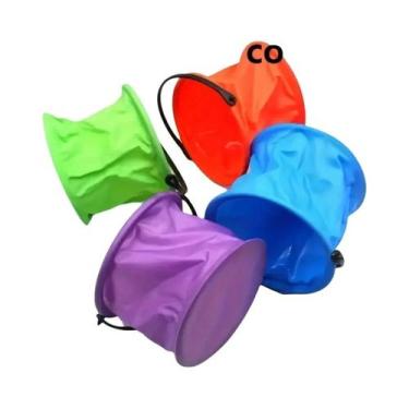 Imagem de Balde De Praia Dobrável Em PVC Com Alça, Suporte Para Materiais De Art