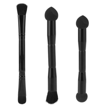 Imagem de 3 Peças Pincel para Retoque de Raiz, Ponta Dupla Pincel Corretivo para Contorno Capilar com Ponta de Esponja e Cerdas Macias Pincéis Maquiagem Viagem for Contorno e Esfumado Corretivo