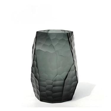 Imagem de KEG801302 Vaso de vidro esculpido manual nórdico, vaso de flores geométrico, colorido, sistemas hidropônicos, decoração de casa, vaso decorativo de casamento (grande)