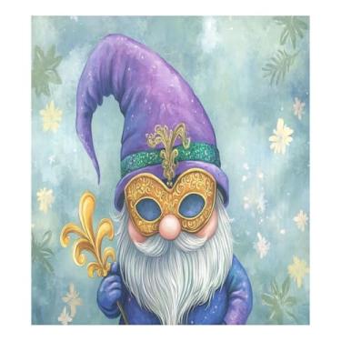 Imagem de Blueangle Capa de ímã de máquina de lavar louça de gnomo Mardi Gras, decoração da capa frontal da máquina de lavar louça, adesivos de eletrodomésticos, adesivos de eletrodomésticos, 58 cm C x 66 cm