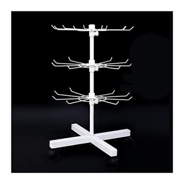 Imagem de Suporte giratório para exibição de joias de 7 níveis - organizador versátil para colares, pulseiras, brincos, anéis, chaveiros - Torre móvel de árvore para varejo e uso doméstico (acabamento preto)