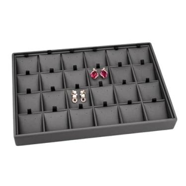 Imagem de KEG801302 Suporte de exibição de joias, bandeja de brinco preto com vários compartimentos, contador de dedo, pingente de armazenamento doméstico, suporte de joias, organizador de joias