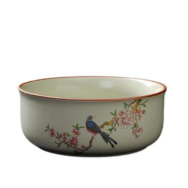 Imagem de KEG801302 Cinzeiro de cerâmica redondo de grande capacidade para desktops de escritório, uso doméstico e sala de estar, cinzeiros de coleção de cinzeiros