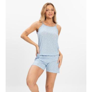 Imagem de Short Doll Curto Feminino De Liganete Bella Ana Azul, P, Azul